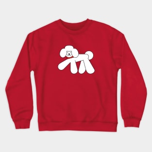 Walking White Poodle Dog Crewneck Sweatshirt